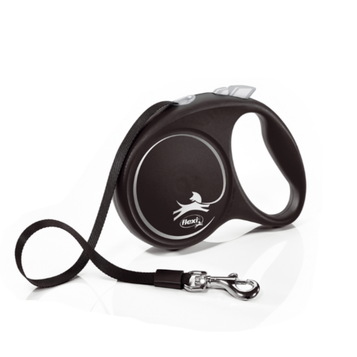

Поводок-рулетка Flexi Black Design tape M 5m 25 kg серебристый, Black Design tape