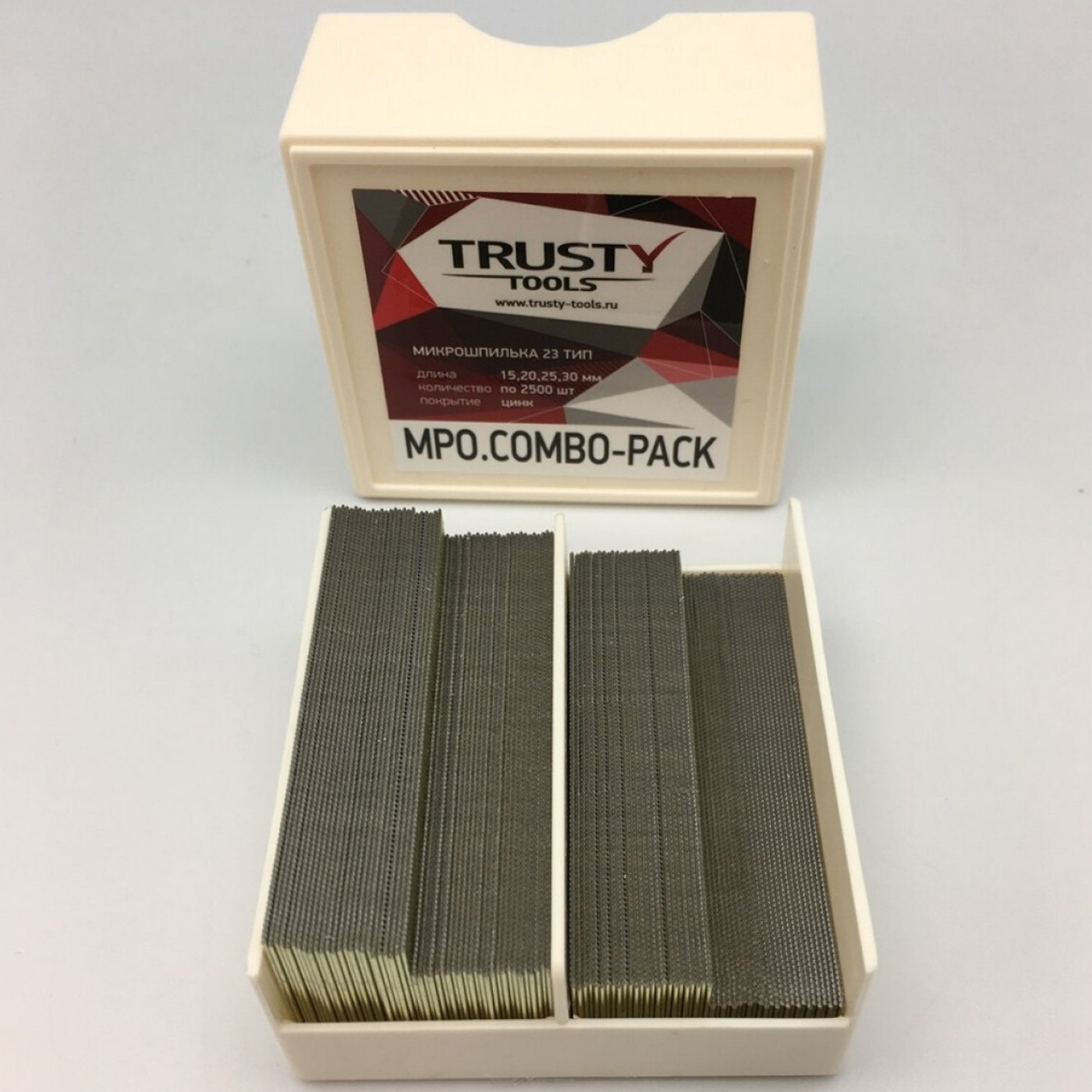 Микрошпилька Trusty MPO.COMBO-PACK 15, 20, 25, 30 мм тип 23, MB 10000 шт