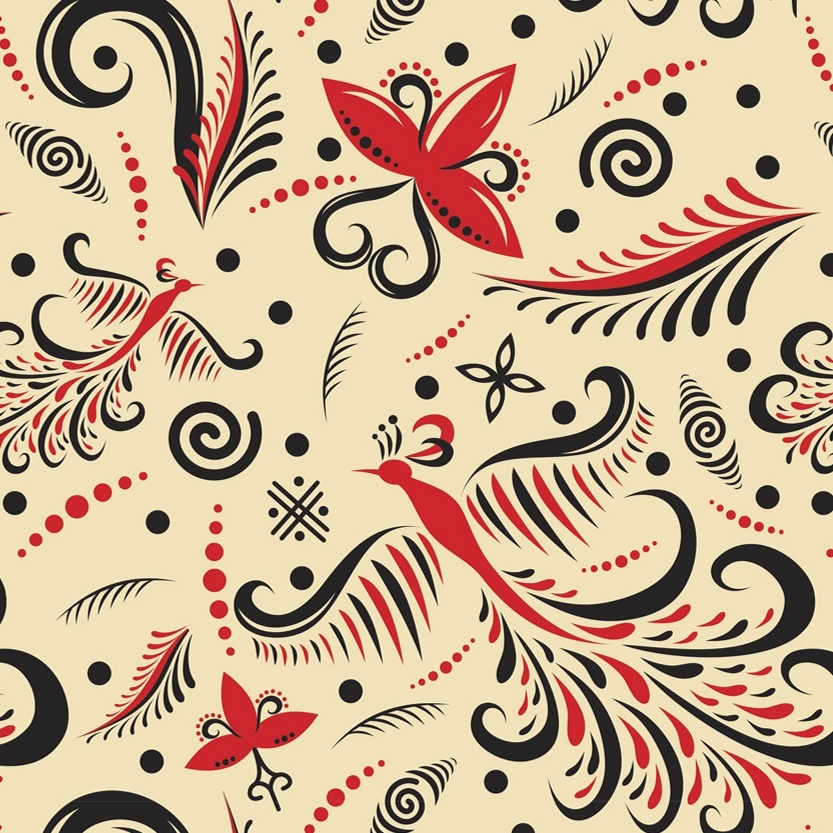 

Мезенские узоры, 50х50 см, 135+-5 г/м2, 100% хлопок, светло-бежевая, Бежевый