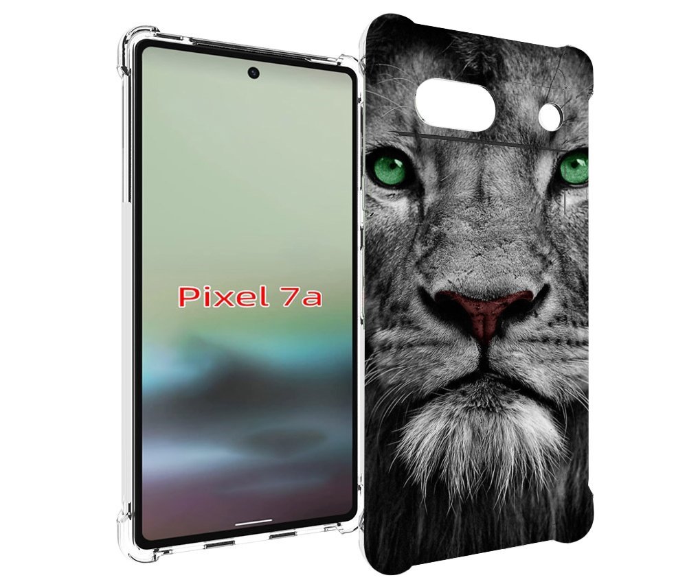 

Чехол MyPads Лев-зеленоглазый мужской для Google Pixel 7A, Tocco