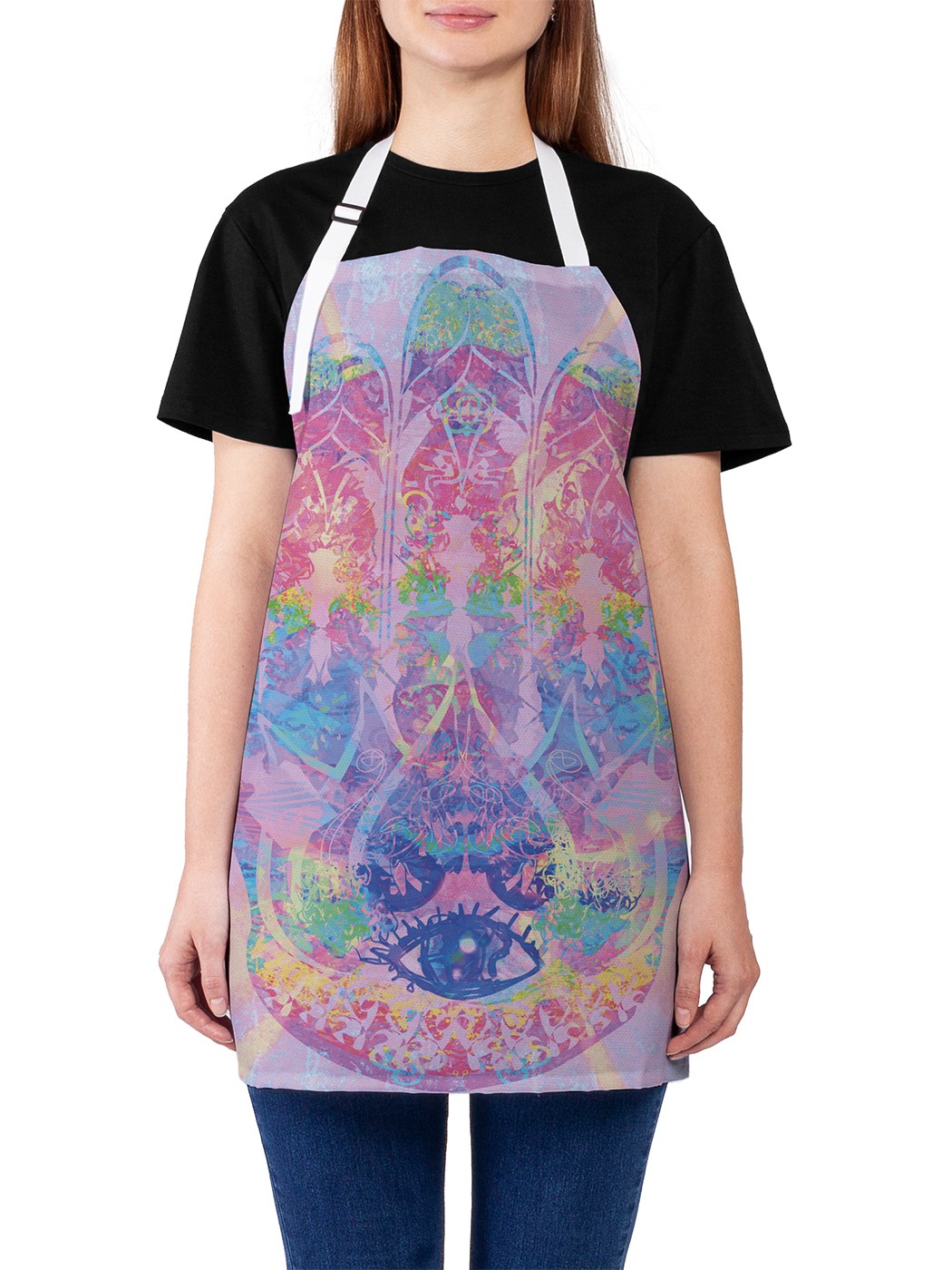 

Фартук женский JoyArty для готовки "Радужное сияние хамсы", универсальный размер