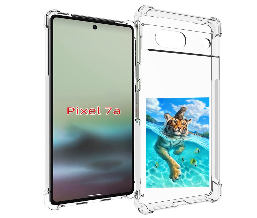 

Чехол MyPads Кот-на-тигре для Google Pixel 7A, Tocco
