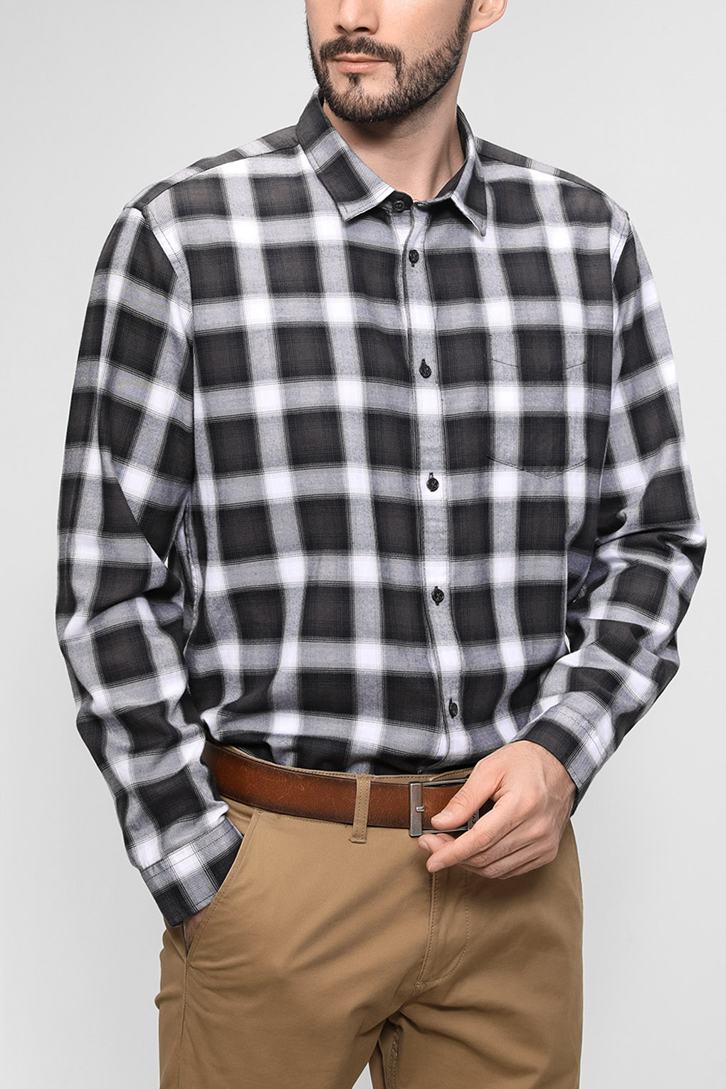

Рубашка мужская Esprit 120EE2F304 черная 2XL, 120EE2F304