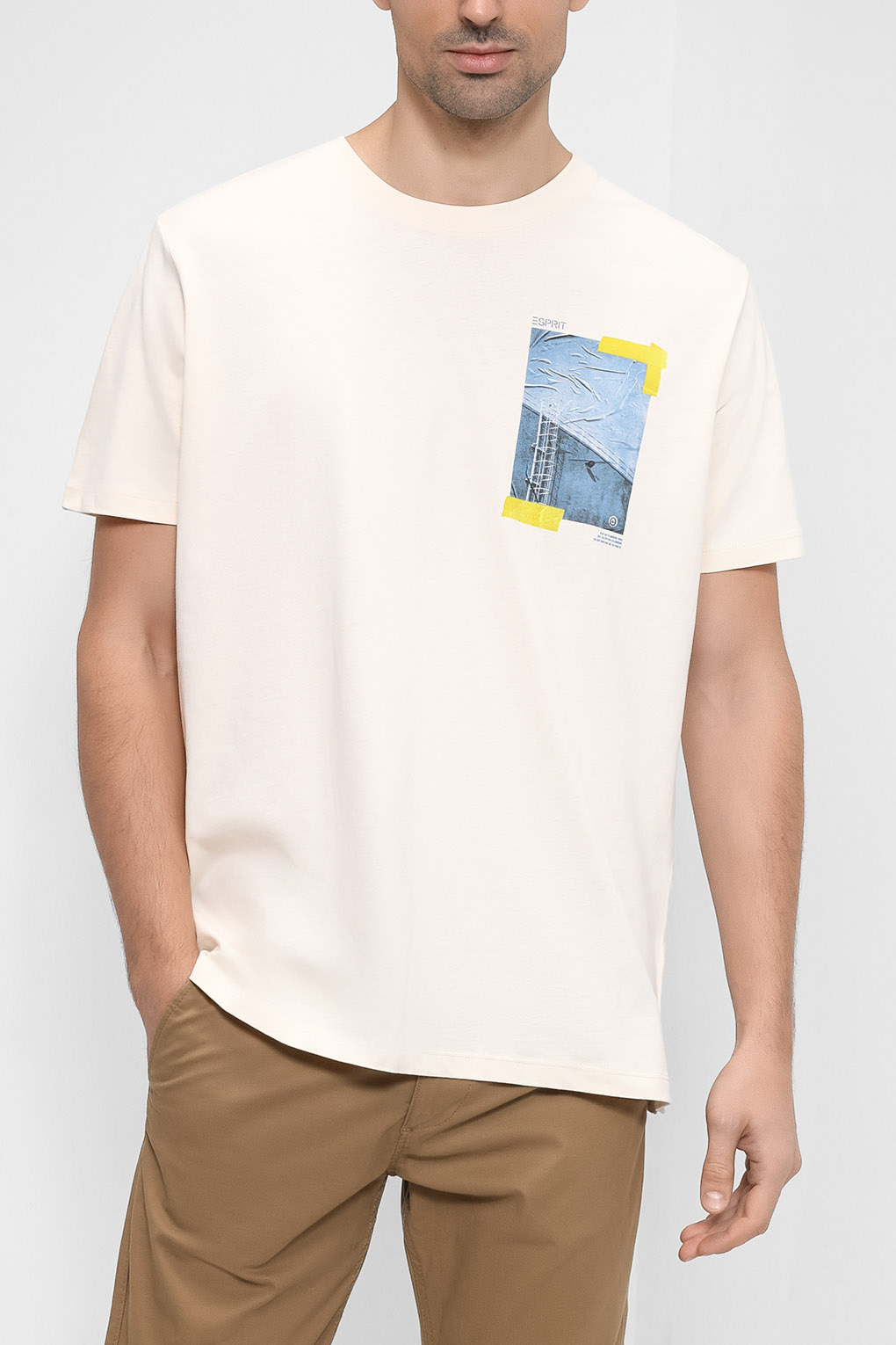 Футболка мужская Esprit 022EE2K318 бежевая L