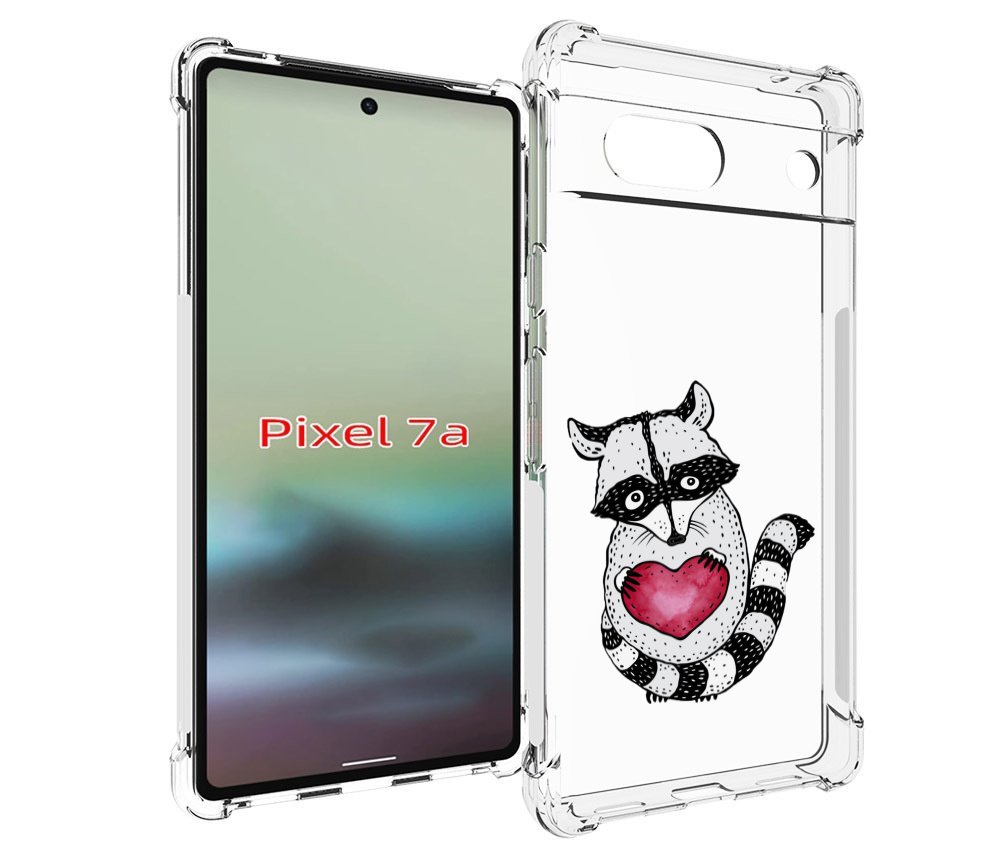 

Чехол MyPads Енот с сердечком для Google Pixel 7A, Tocco