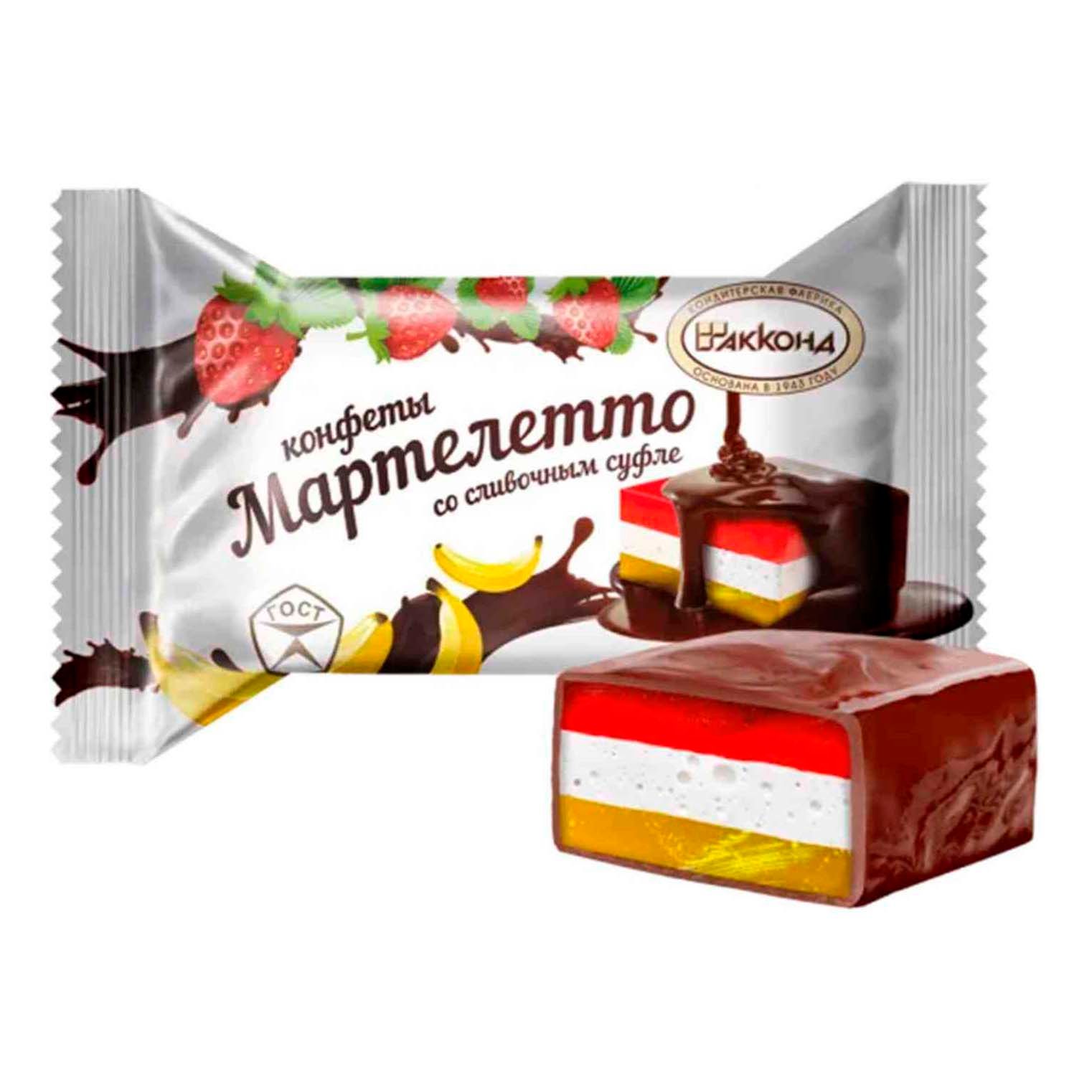 

Конфеты глазированные Акконд Мартелетто клубника-банан