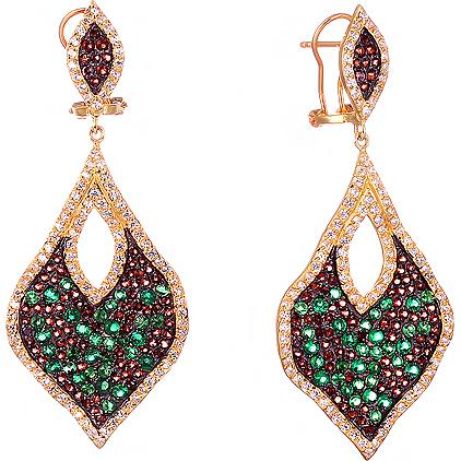 

Серьги женские из серебра Джей Ви ZE52460, фианит, ZE52460