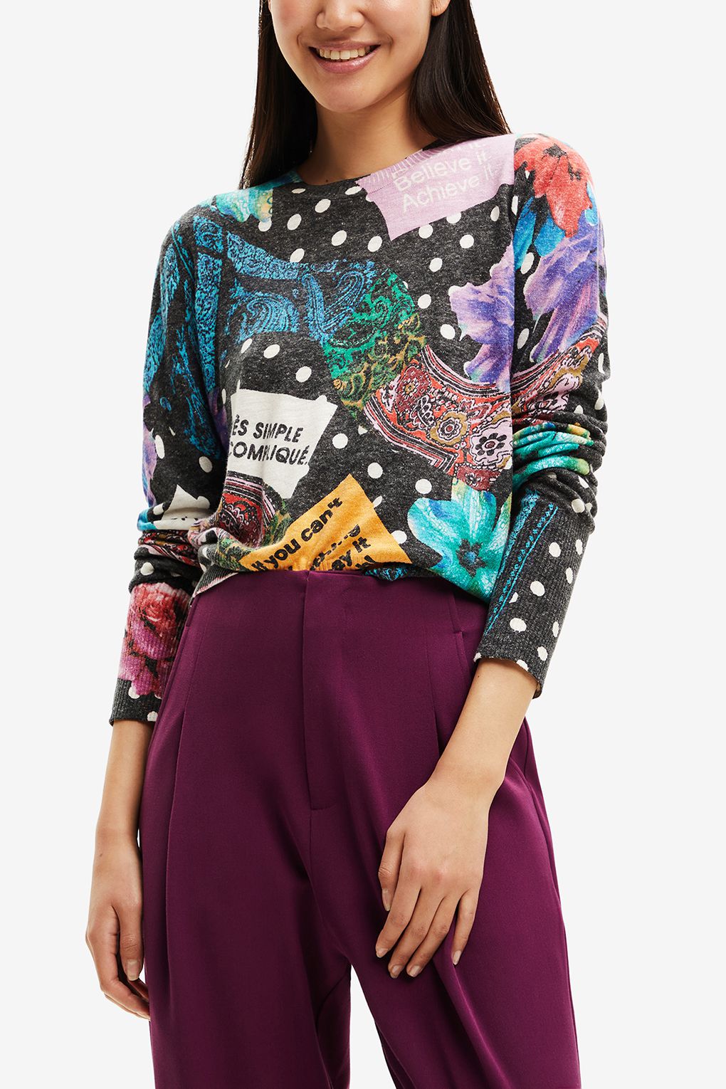 

Джемпер женский Desigual 22WWJFA1 черный L, 22WWJFA1
