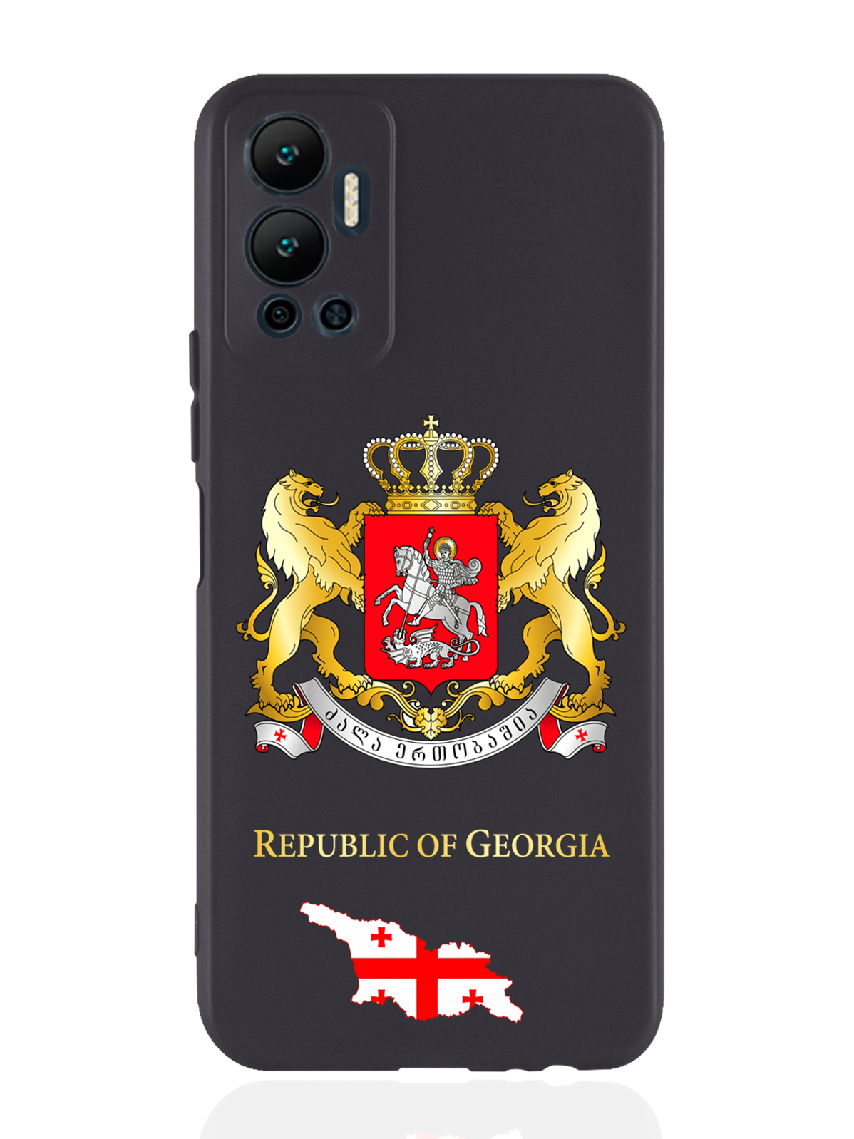 

Чехол SignumCase для Infinix Hot 12 (2022) Герб Грузии черный, Разноцветный