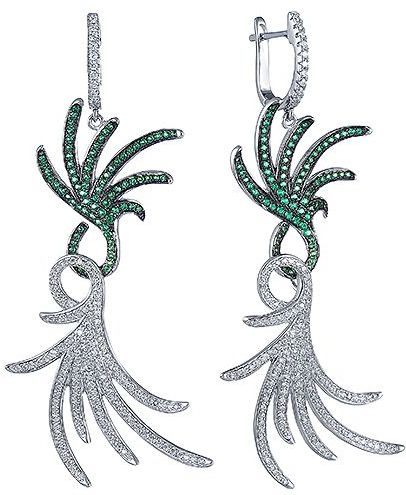

Серьги женские из серебра Джей Ви WSE24326-BM, фианит, WSE24326-BM