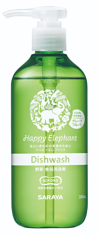 фото Средство для мытья посуды, овощей и фруктов happy elephant с грейпфрутом 300 мл