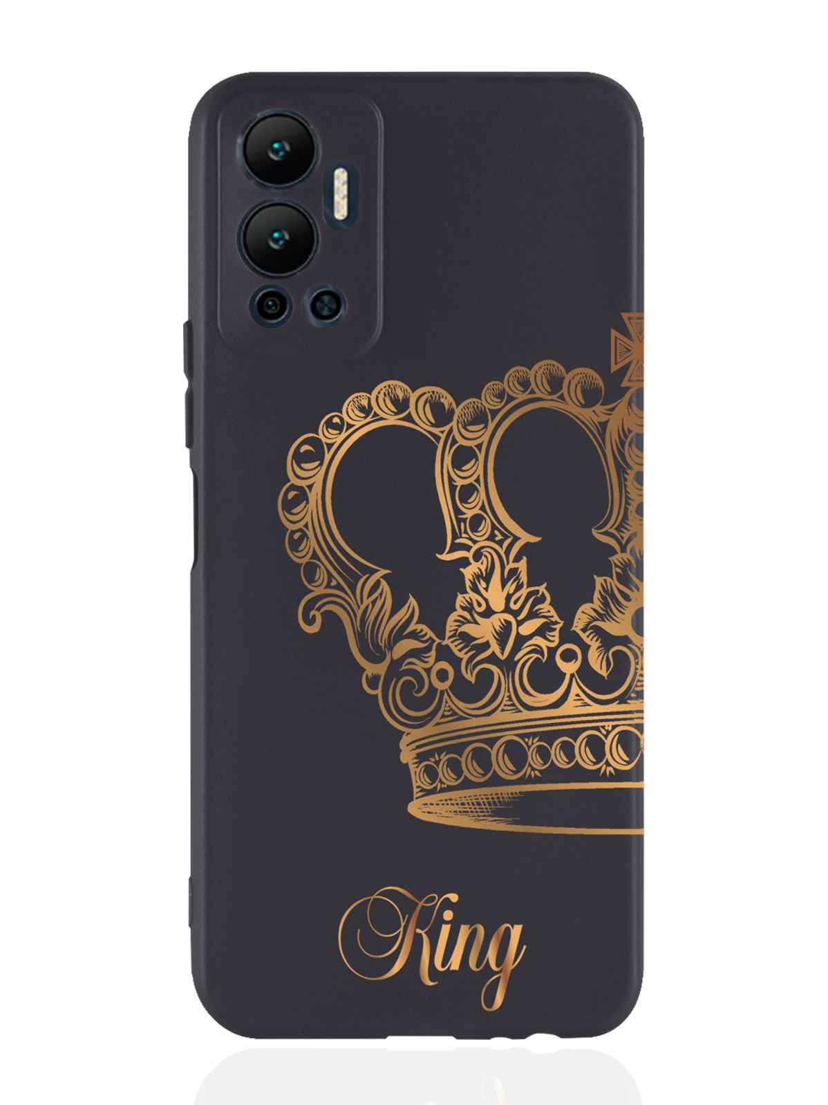 фото Чехол musthavecase для infinix hot 12 (2022) парный чехол корона king черный