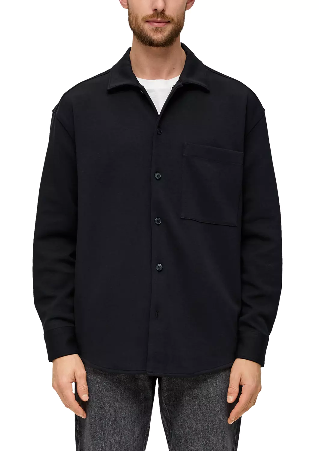 Рубашка мужская QS by s.Oliver 2137935/9999 черная XL