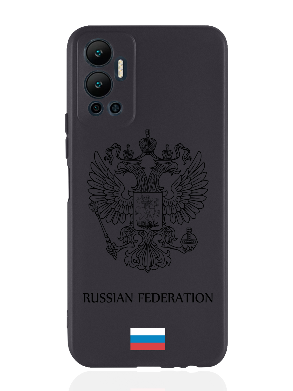 фото Чехол musthavecase для infinix hot 12 (2022) черный лаковый герб россия черный