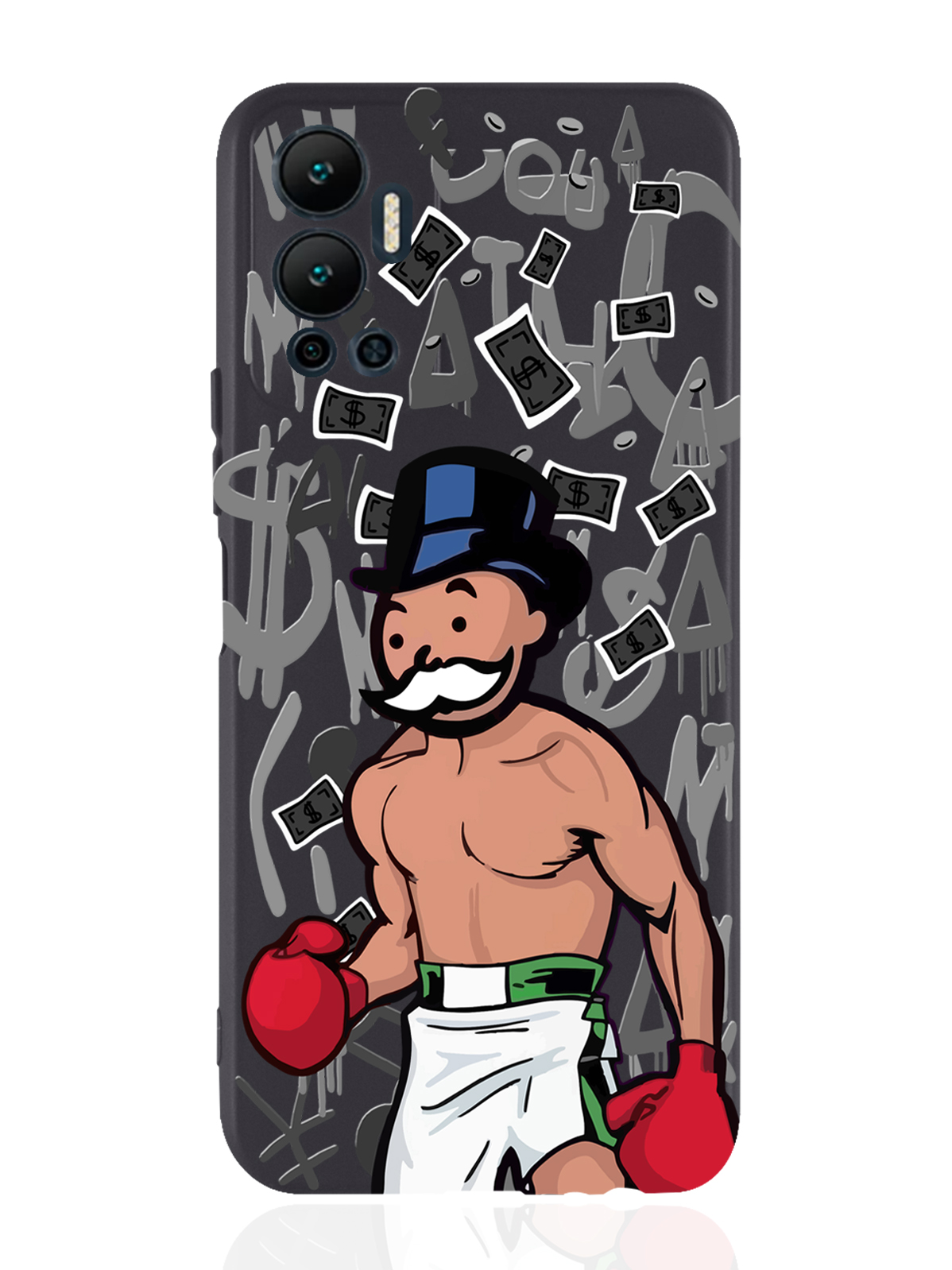 фото Чехол musthavecase для infinix hot 12 (2022) monopoly boxing/монополия боксер черный