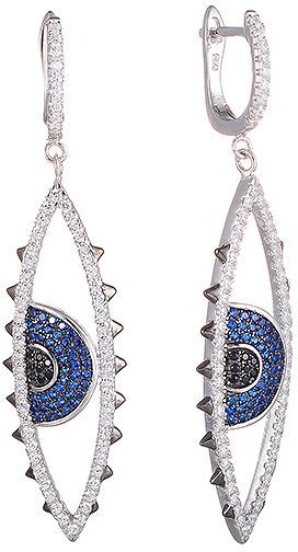 

Серьги женские из серебра Джей Ви SS-B0795EC, фианит/шпинель, SS-B0795EC
