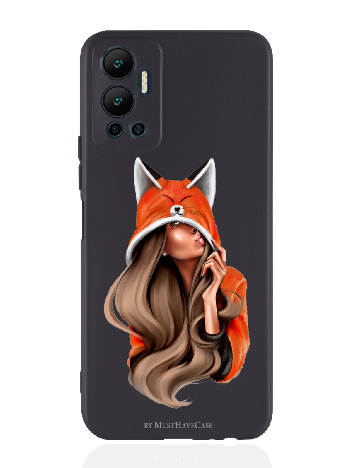 фото Чехол musthavecase для infinix hot 12 (2022) foxy girl/лисичка черный