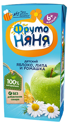 

Напиток ФрутоНяня Из яблок с экстрактами ромашки и липы 0,2 л