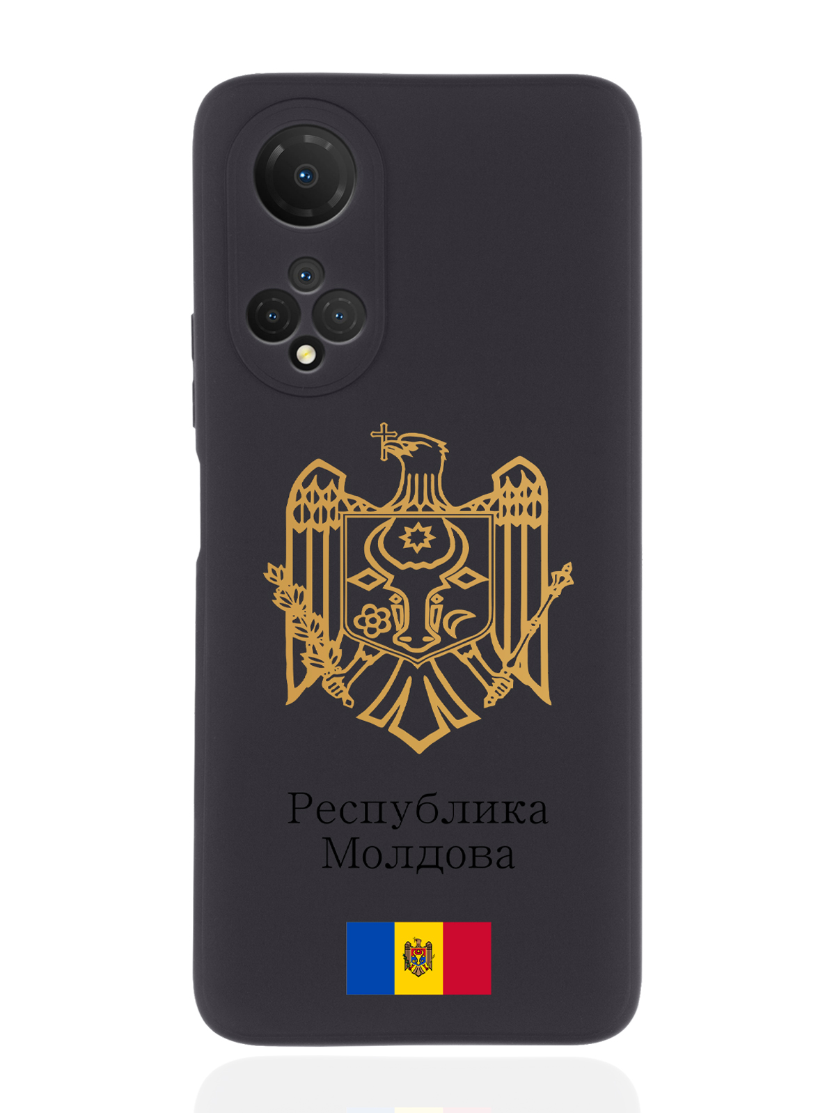 

Чехол SignumCase для Honor X7 Золотой Герб Республики Молдова/Герб Молдавии черный, Золотистый;черный