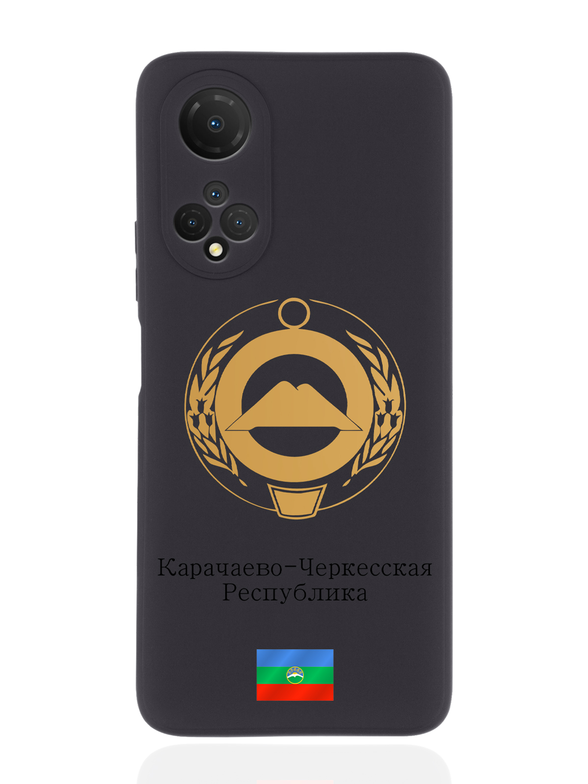 

Чехол SignumCase для Honor X7 Золотой Герб Карачаево-Черкесской Республики черный, Золотистый;черный