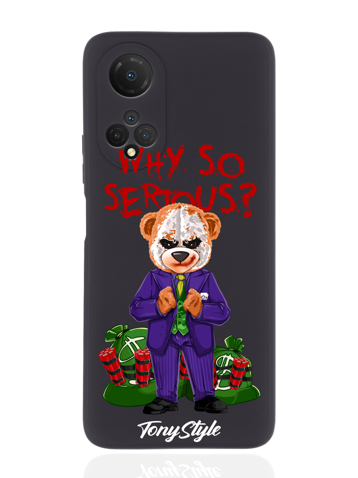 

Чехол Tony Style для Honor X7 Tony Style Why so serious черный, Разноцветный