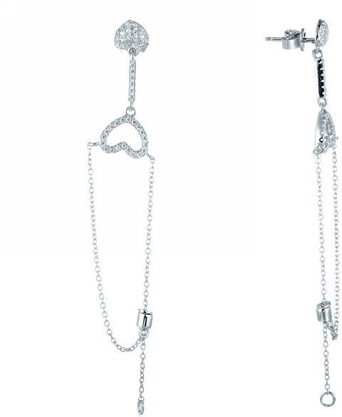 

Серьги женские из серебра Джей Ви SE32849AN1, фианит, SE32849AN1