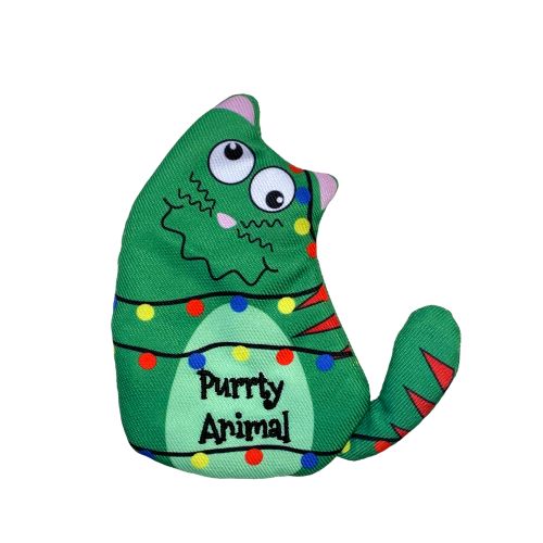 фото Мягкая игрушка для кошек kong holiday кот на вечеринке с кошачьей мятой, зеленый, 11 см
