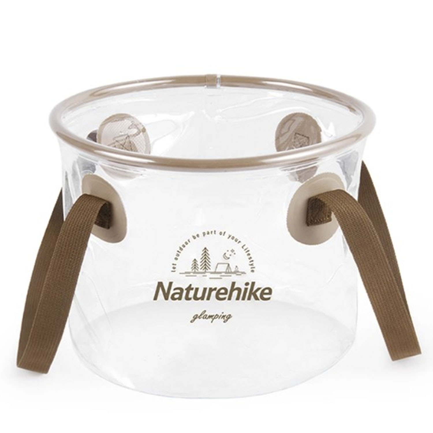

Ведро Naturehike Foldable Round Bucket 10L Transparent (Б/Р), Бежевый, Foldable 10