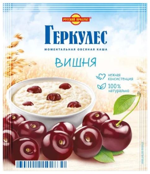 Каша овсяная Русский продукт Геркулес моментальная, с вишней, 35 г