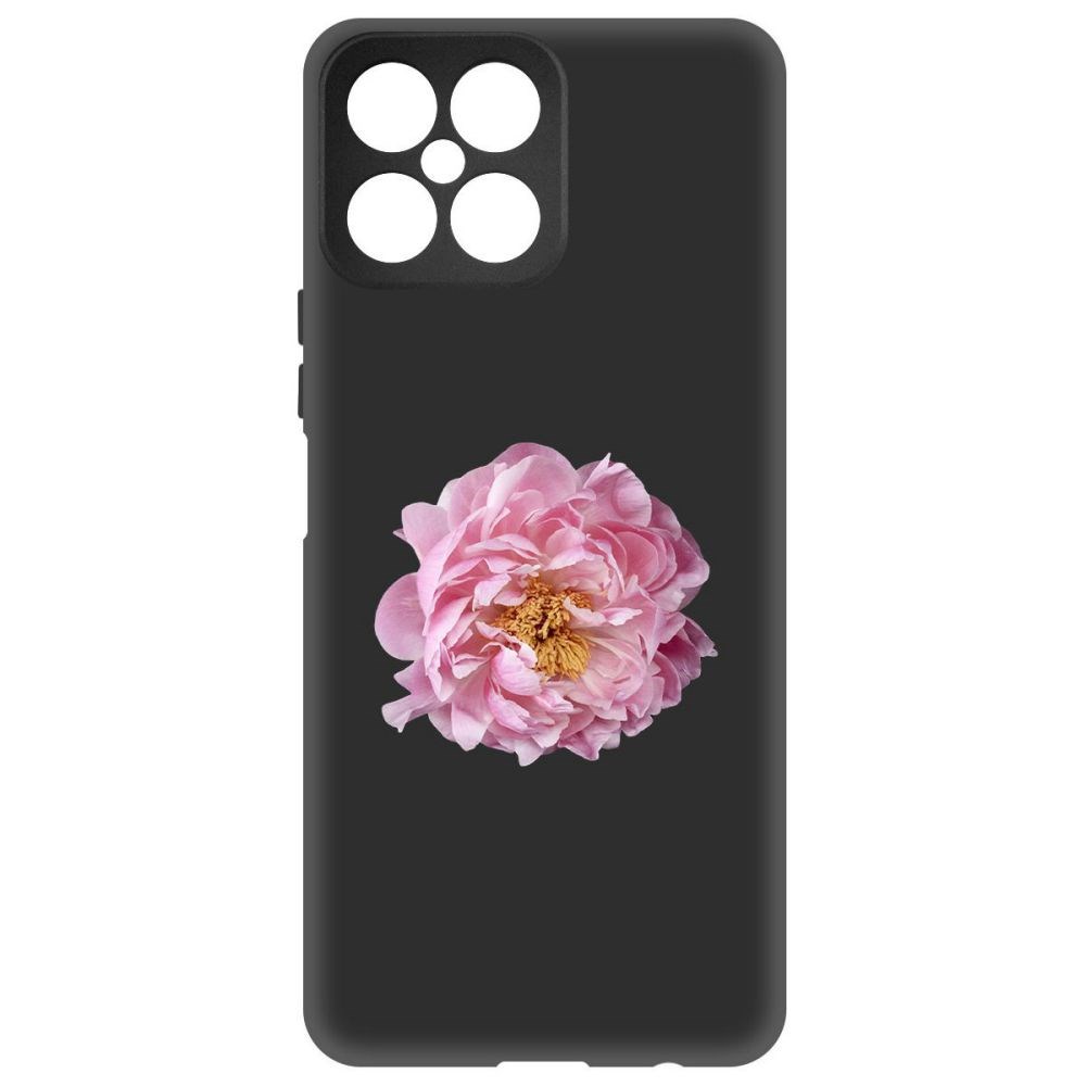 

Чехол-накладка Софт Розовый пион для Honor X8, Черный