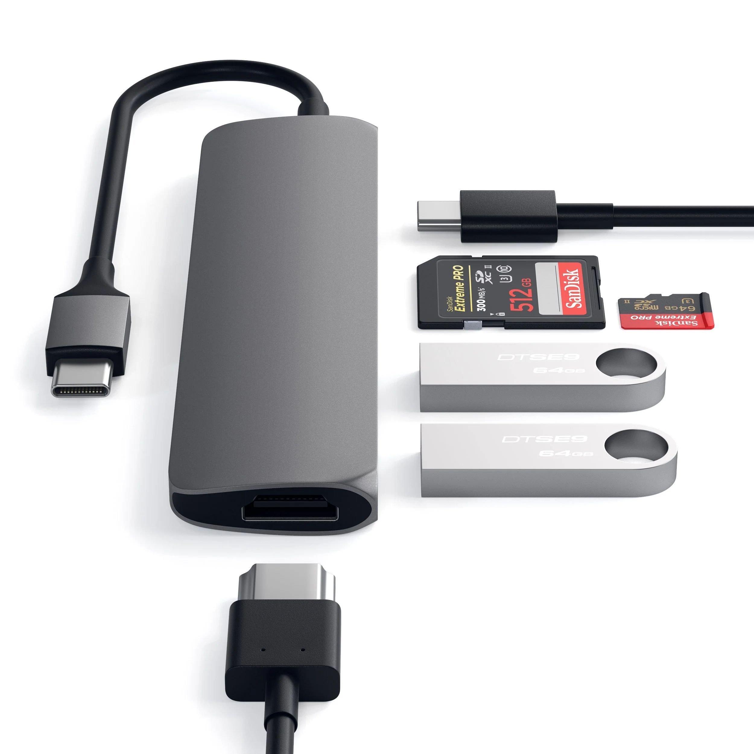 USB-хаб Satechi Aluminum Type-C Slim Multi-Port Adapter