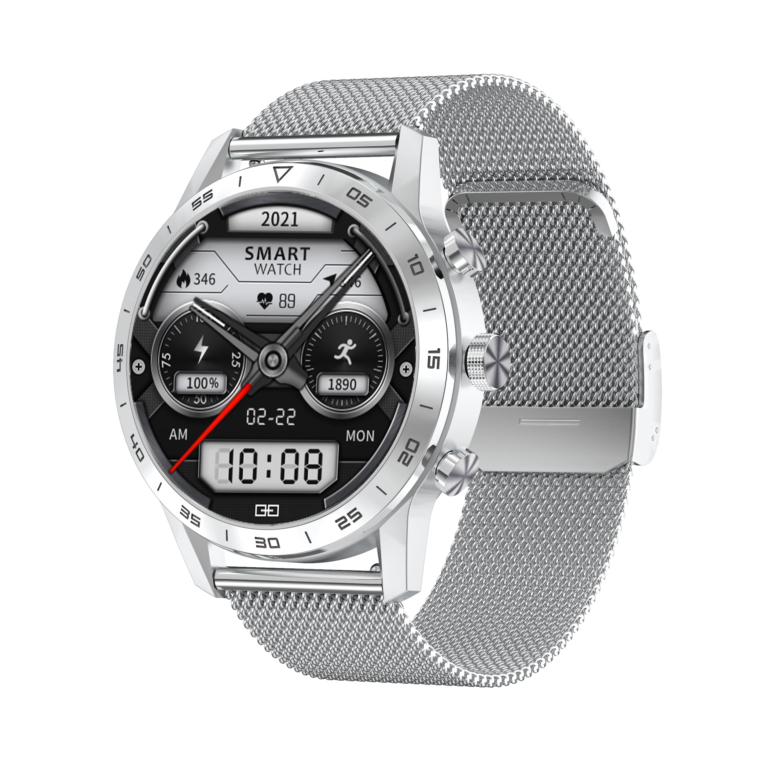 фото Смарт-часы smart watch garsline kk70 серебристая сталь