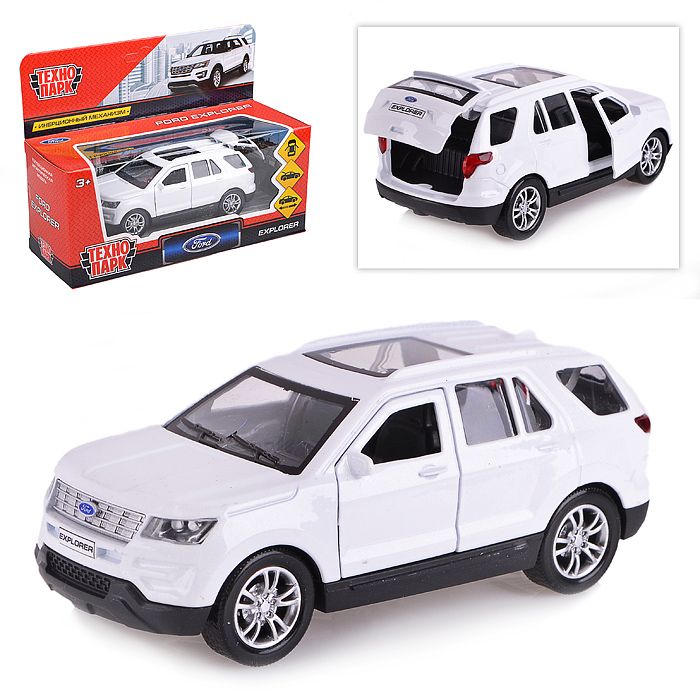 

Модель машины Технопарк "Ford Explorer", белая, металлическая, инерционная, 12 см, Белый