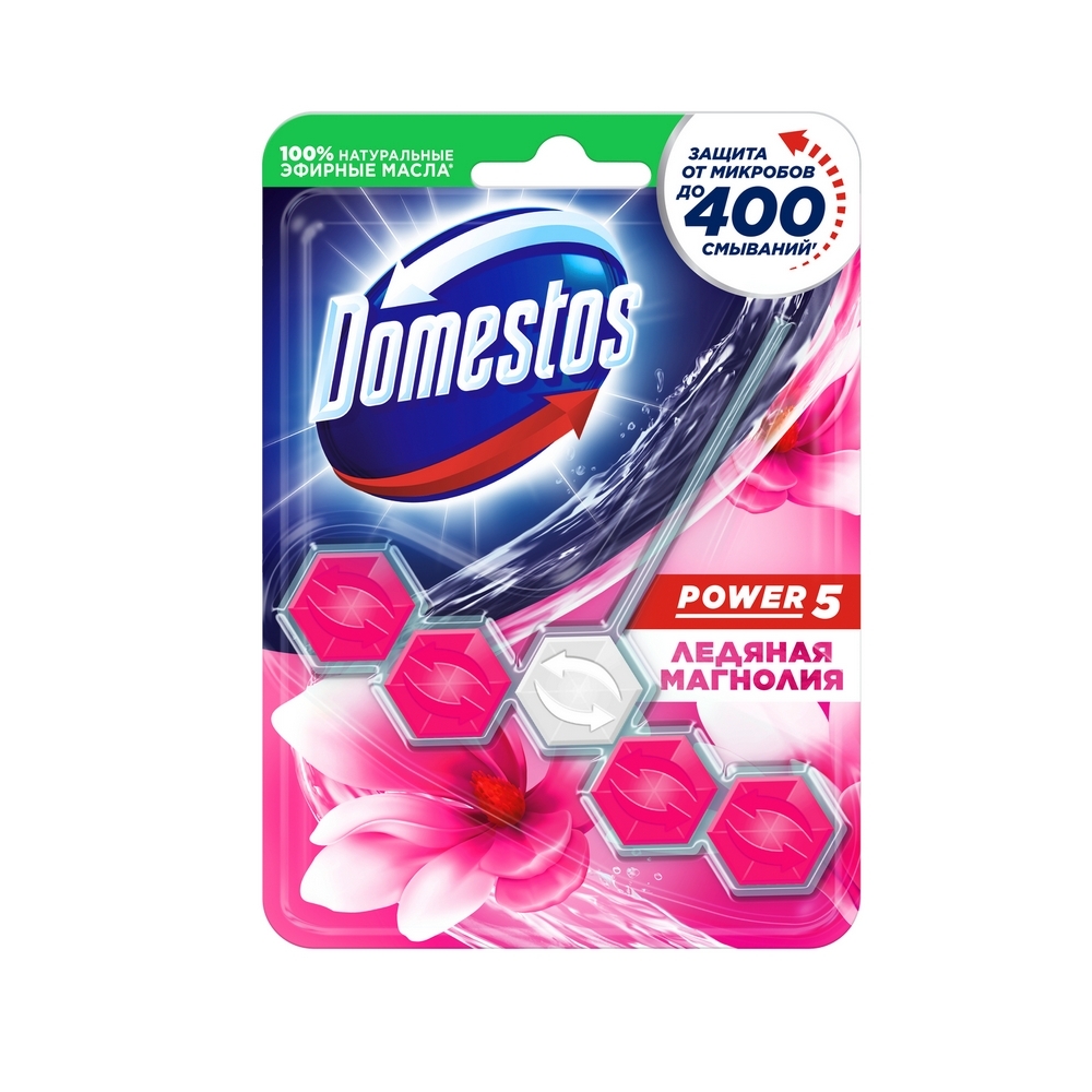 фото Domestos блок для очищения унитаза domestos power 5 ледяная магнолия 55 г