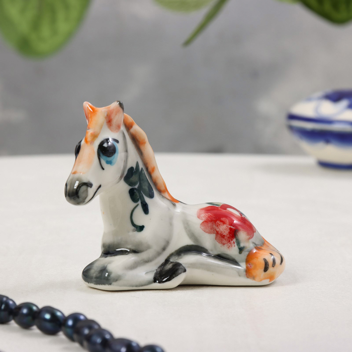

Сувенир Лошадь, гжель, цвет, 6,5х8,5 см