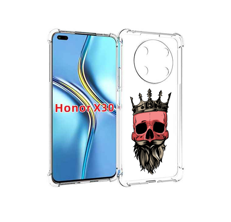 

Чехол MyPads бородатый красный череп мужской для Honor X30 / Magic4 Lite 5G, Прозрачный, Tocco