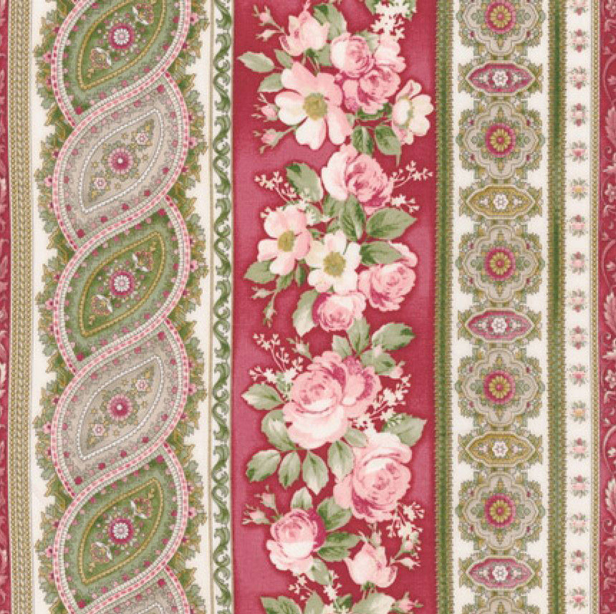 

Ткань хлопок PEPPY DAMASK ROSE 50х55 см vintage, Разноцветный