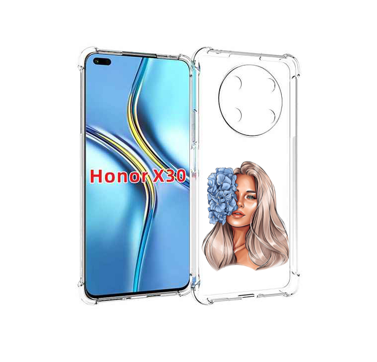 

Чехол MyPads блондинка-с-голубыми-цветами женский для Honor X30 / Magic4 Lite 5G, Прозрачный, Tocco