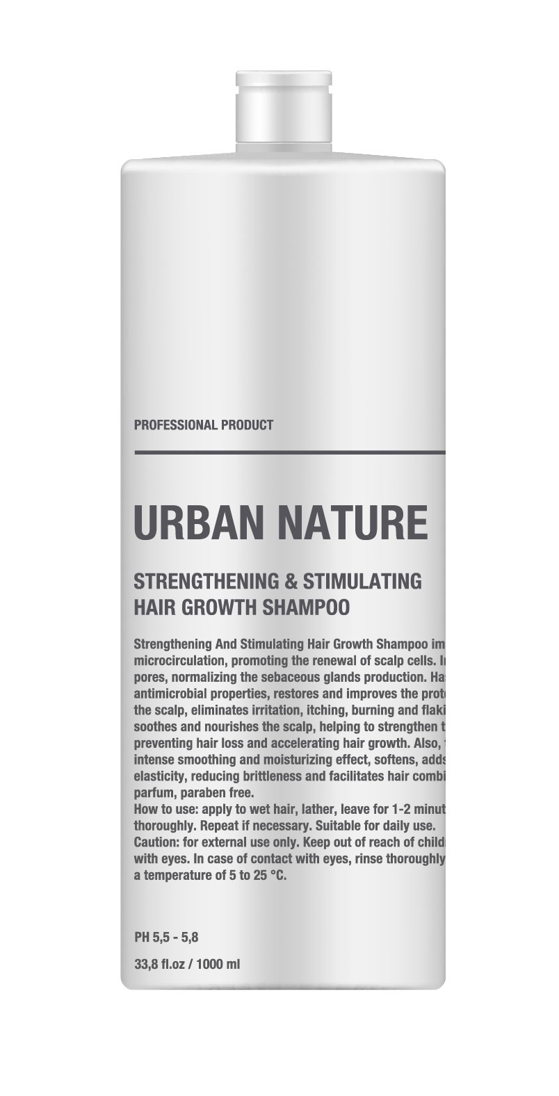 Шампунь укрепляющий Urban Nature стимулирующий рост волос 1000 мл derma e шампунь для волос стимулирующий рост thickening shampoo