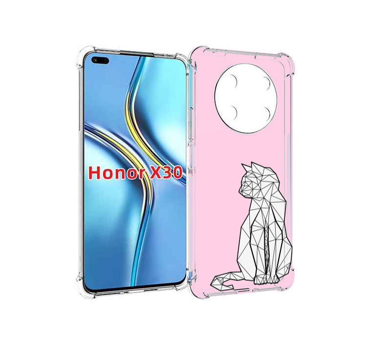 

Чехол MyPads белый котик с гранями для Honor X30 / Magic4 Lite 5G, Прозрачный, Tocco