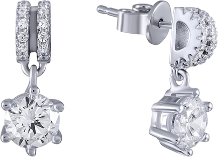 

Серьги женские из серебра Джей Ви SE32147AN1, фианит, SE32147AN1