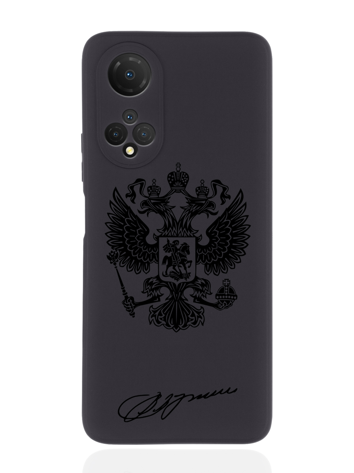 

Чехол MustHaveCase для Honor X7 Черный лаковый Герб черный, Черный;коричневый