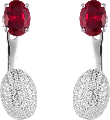 

Серьги джекеты из серебра Джей Ви SE25368-1, фианит, SE25368-1