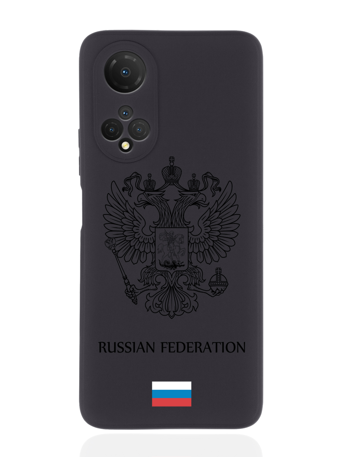 фото Чехол musthavecase для honor x7 черный лаковый герб россия черный