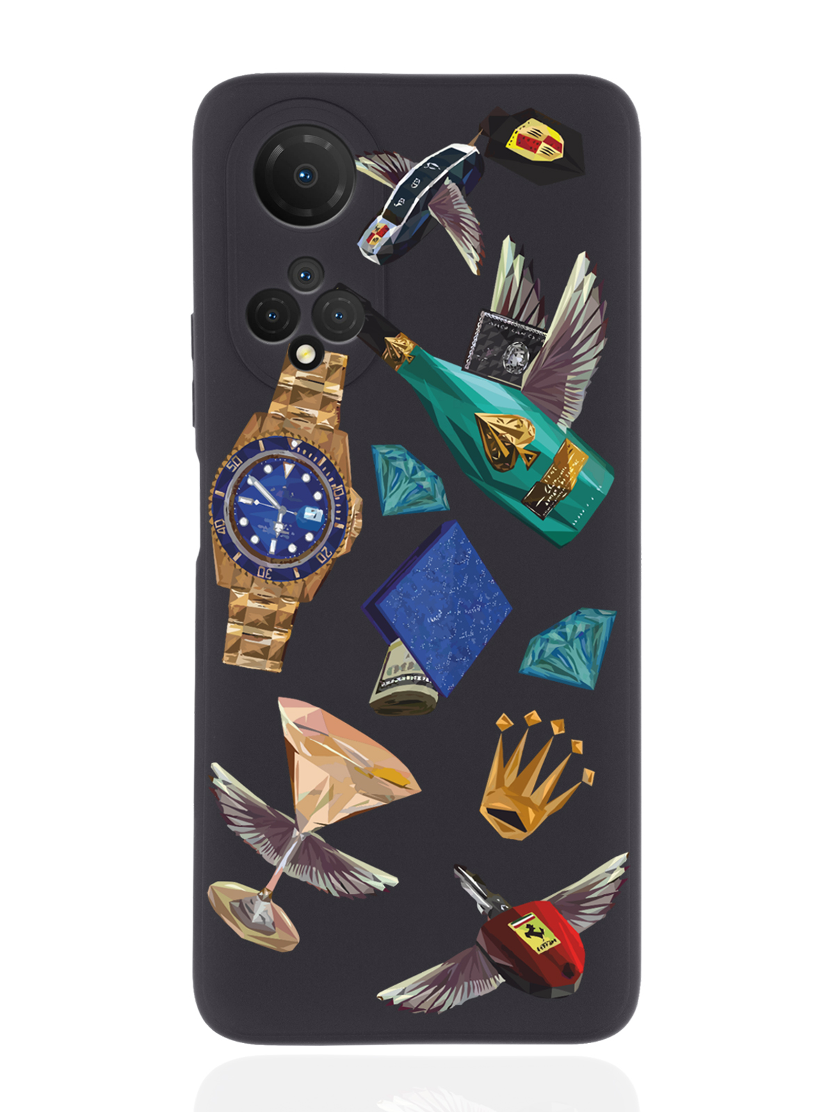 

Чехол MustHaveCase для Honor X7 Luxury lifestyle черный, Разноцветный