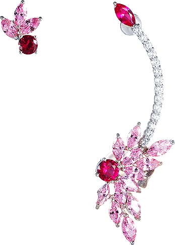 

Серьги женские из серебра Джей Ви SE000395, фианит, SE000395
