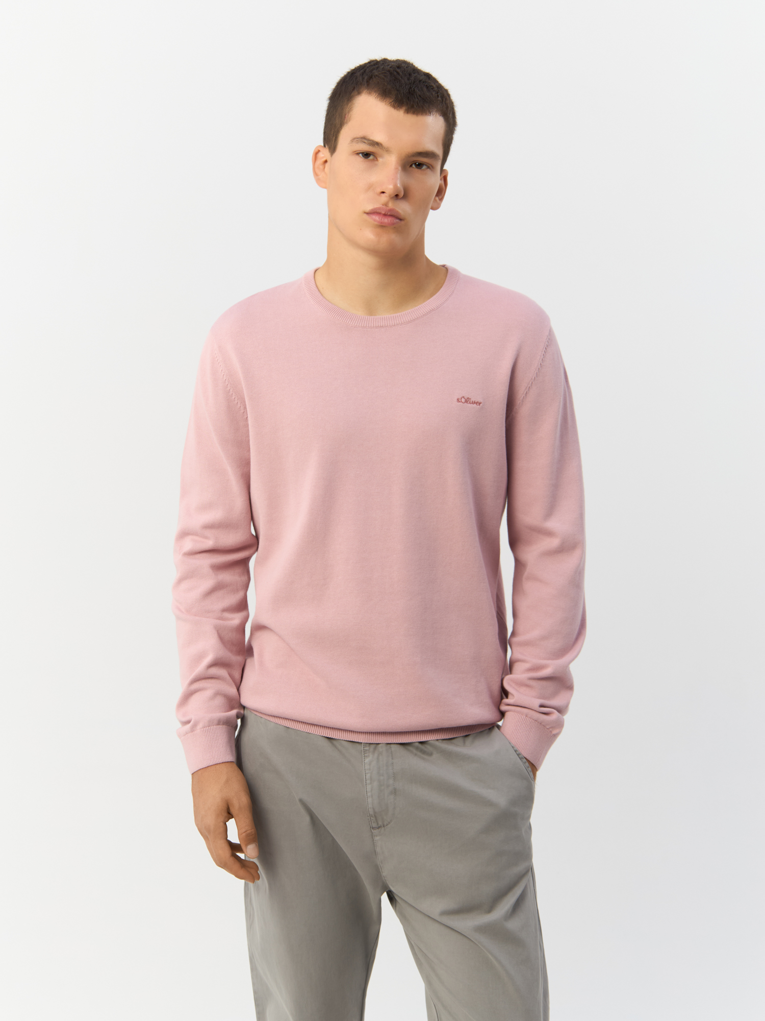 

Джемпер мужской QS by s.Oliver 2143280/4163 розовый S, 2143280