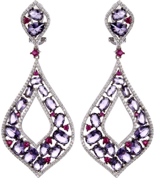 

Серьги женские из серебра Джей Ви SE02209QAMSW-4, фианит, SE02209QAMSW-4