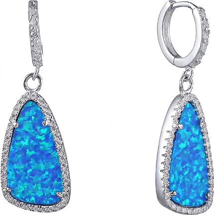 

Серьги женские из серебра Джей Ви SE-00208, опал/фианит, SE-00208
