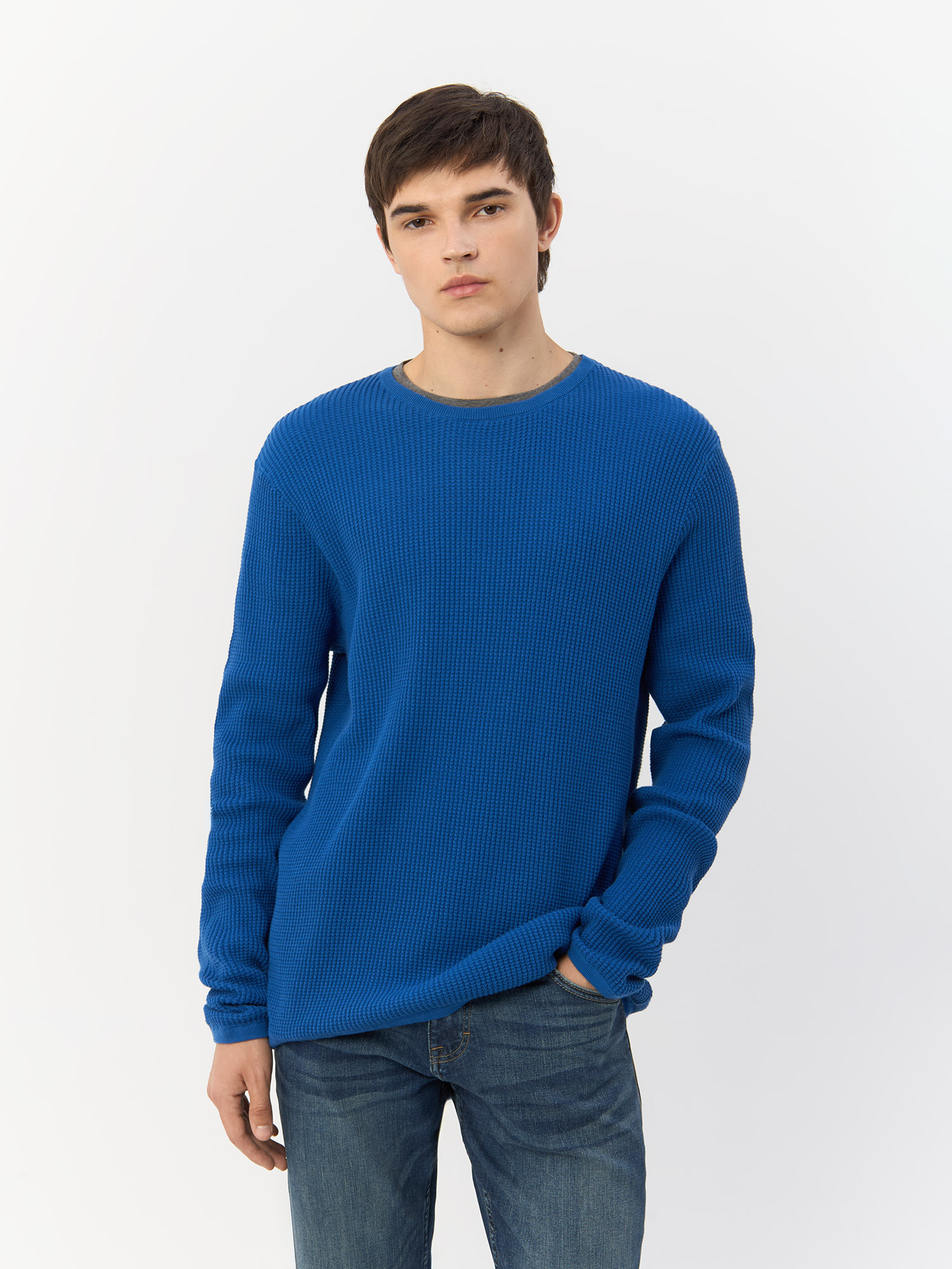 

Джемпер мужской QS by s.Oliver 2138583/5539 синий M, 2138583